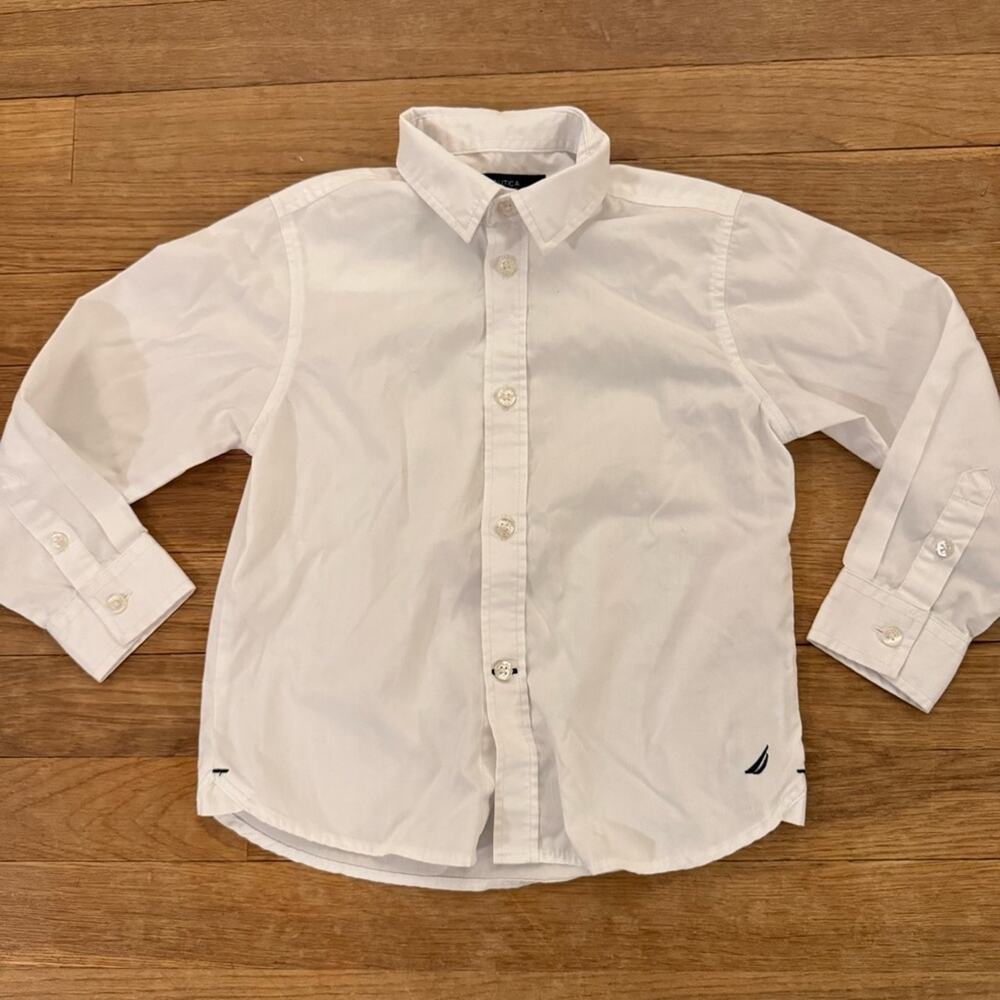 Nautica white Oxford shirt top toddler size 4T
b35